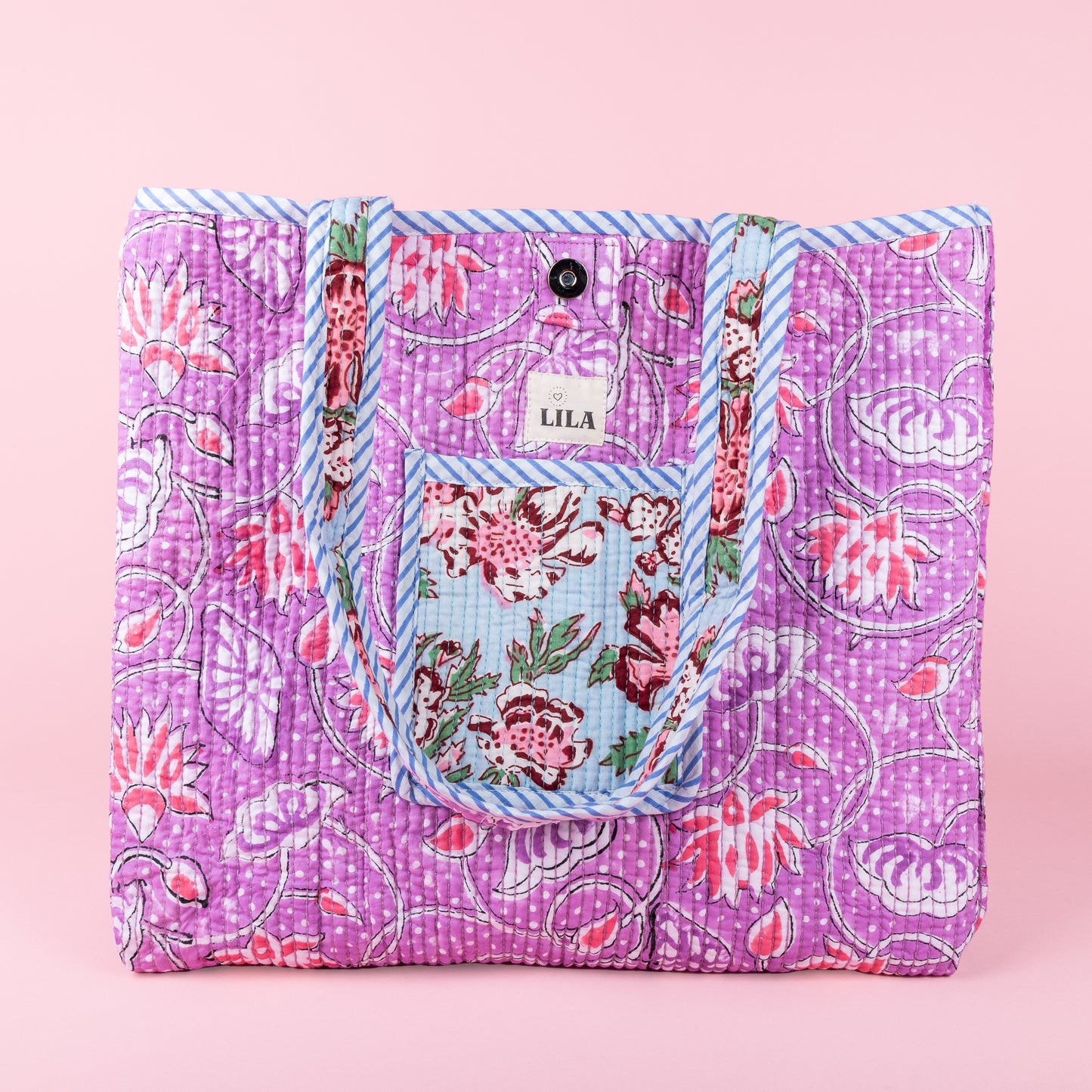 Tote Bag - Licht blauw - Lila - No.11