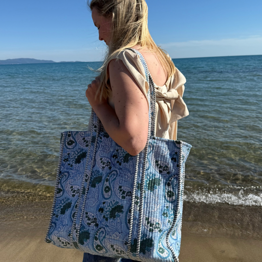 Tote Bag - Bleu clair - Gris - No.21