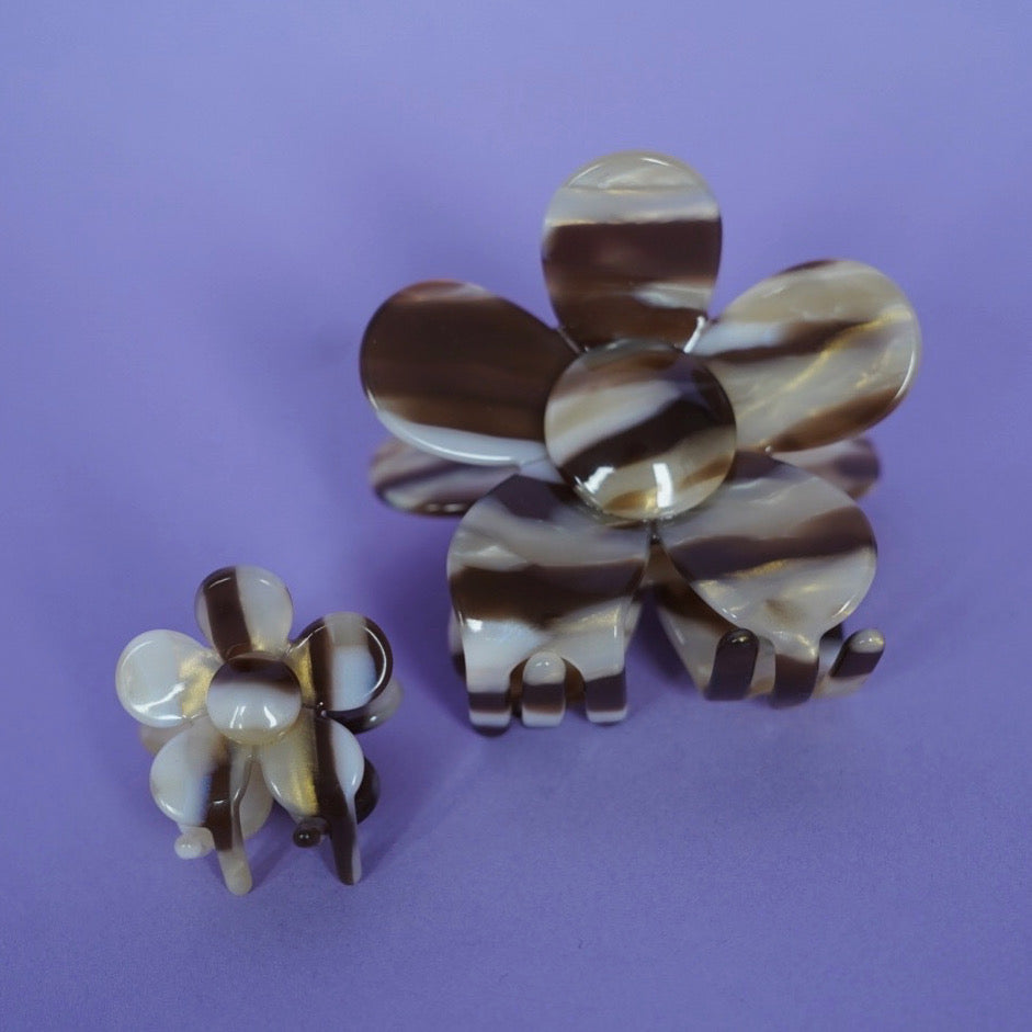 Hair clip Flower Mocca-small