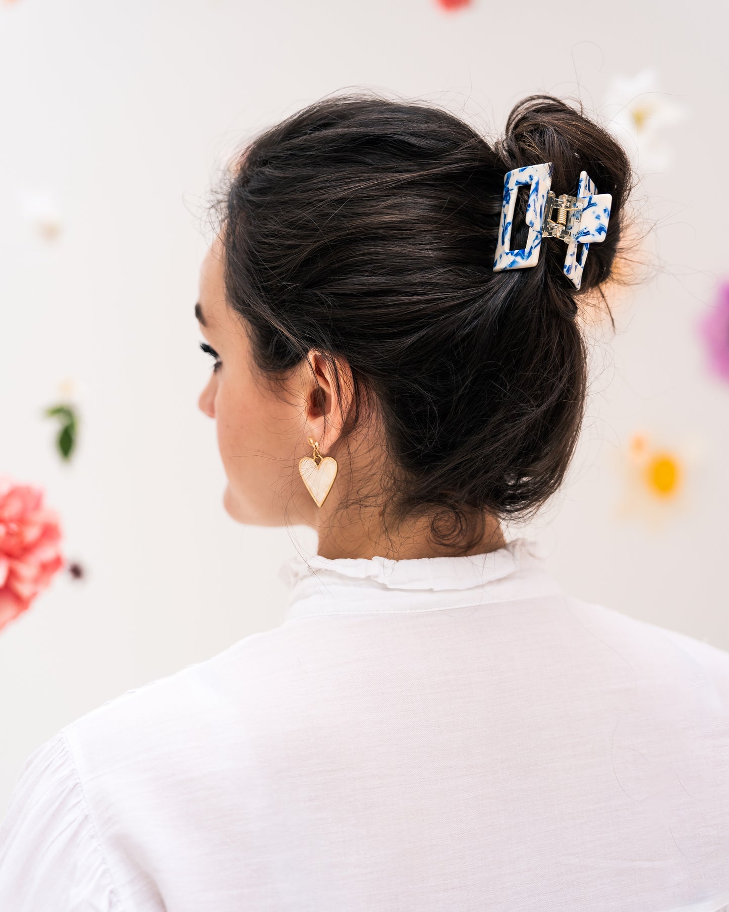 Hair clip Delft Blue-medium