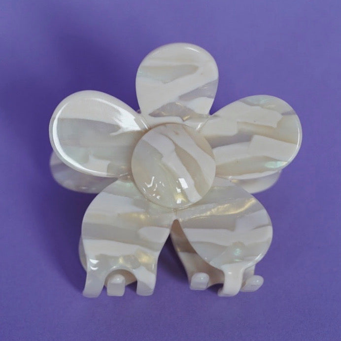 Haarclip Bloem- Latte