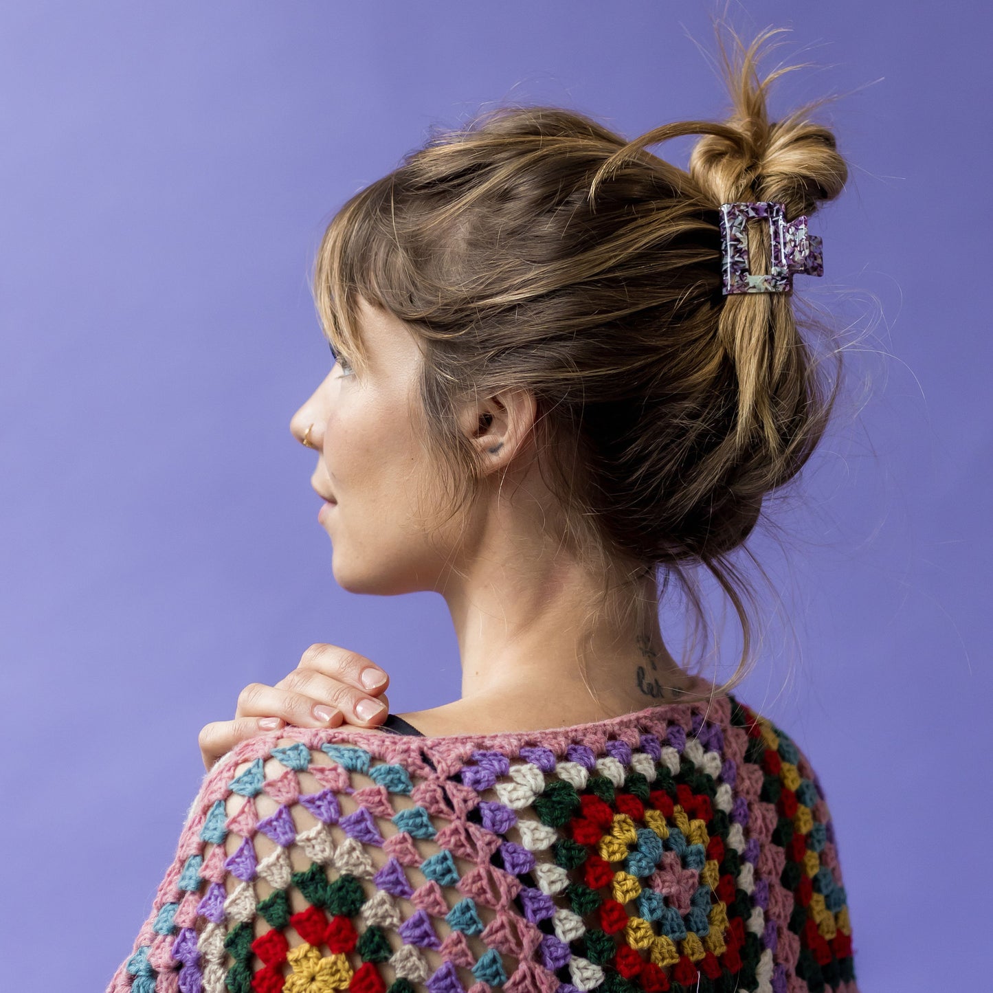 Hair clip Pearl purple