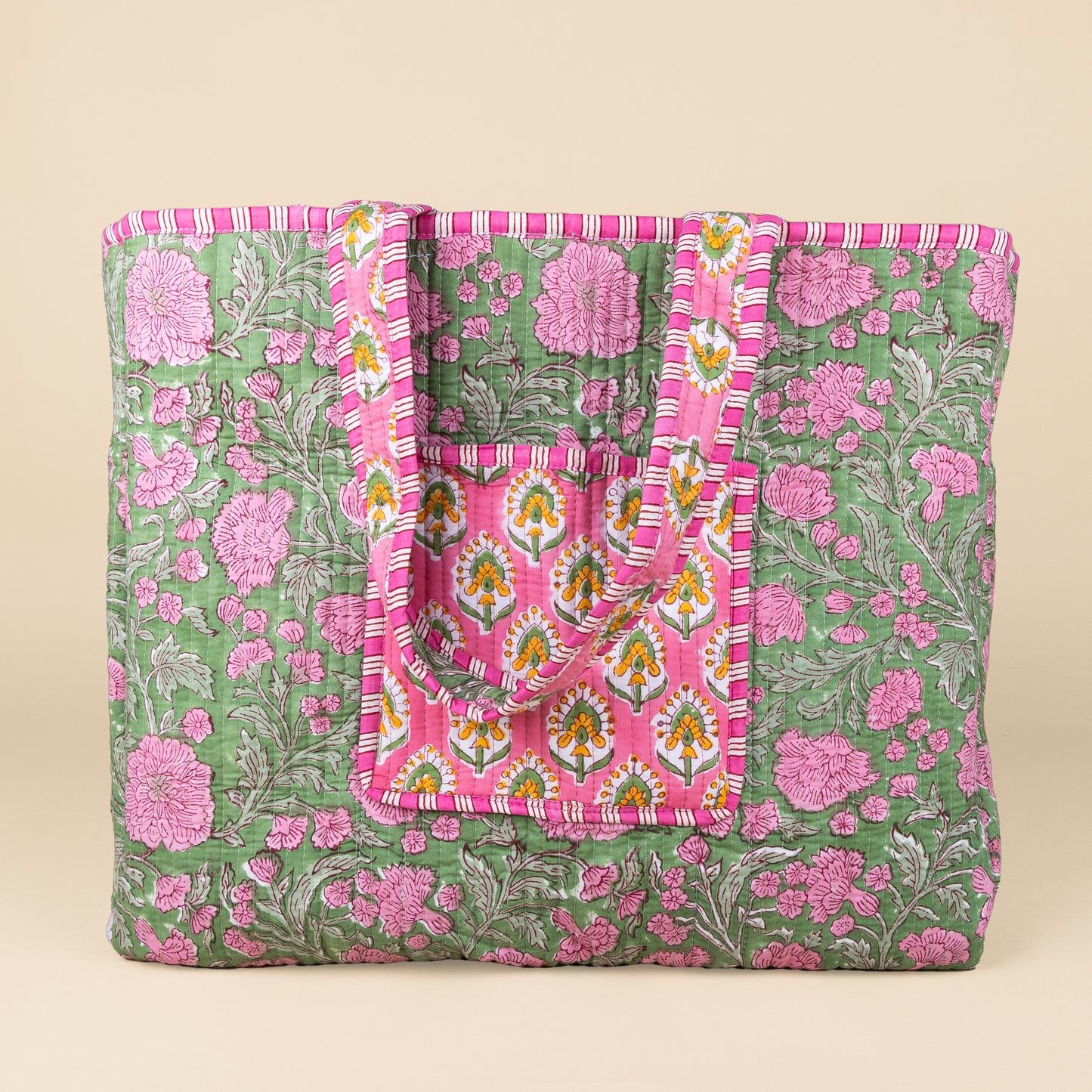 Tote Bag - Roze - Groen - No.8