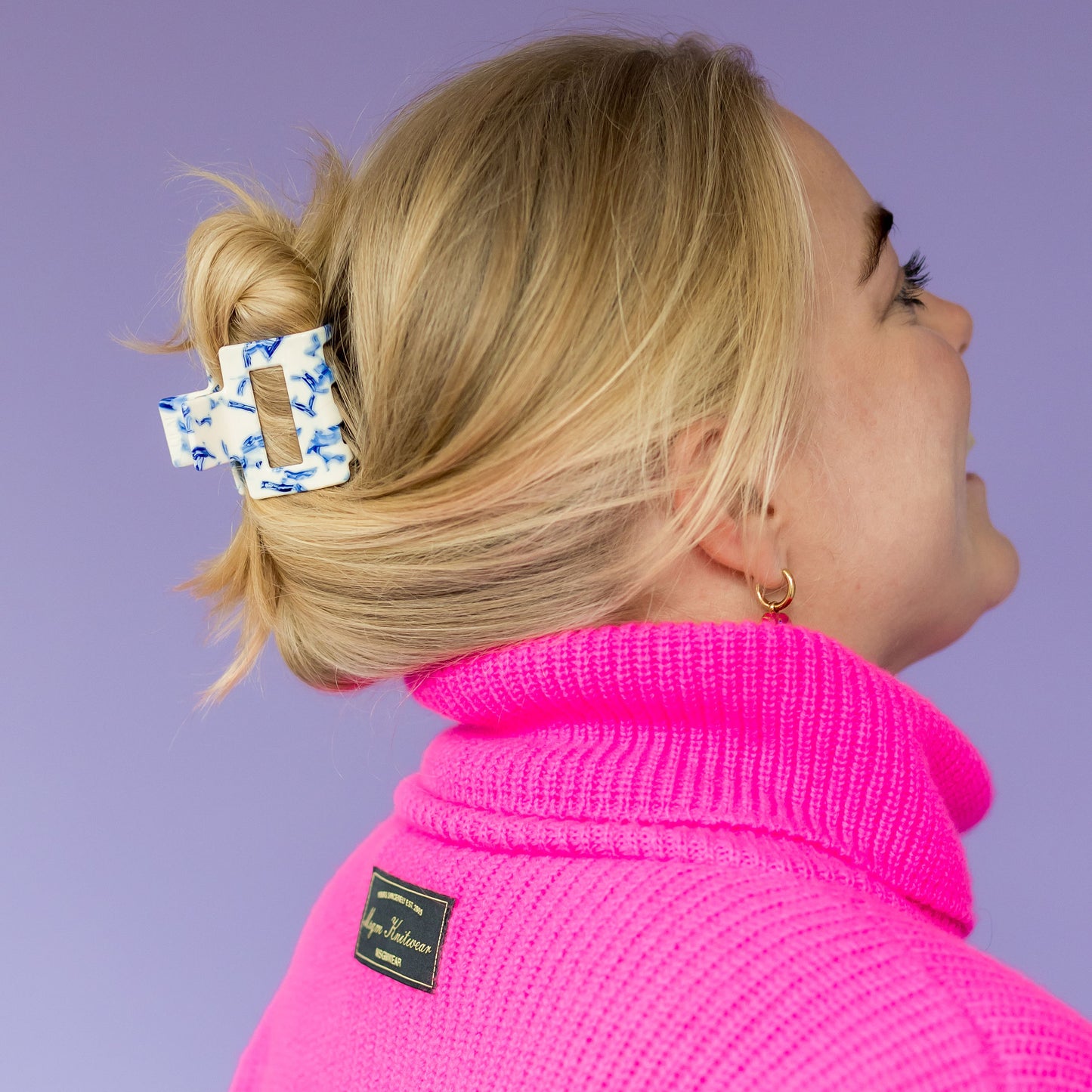 Hair clip Delft Blue-medium