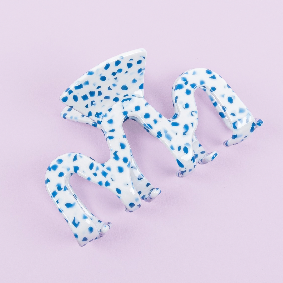 Haarclip Blueberry dots- groot
