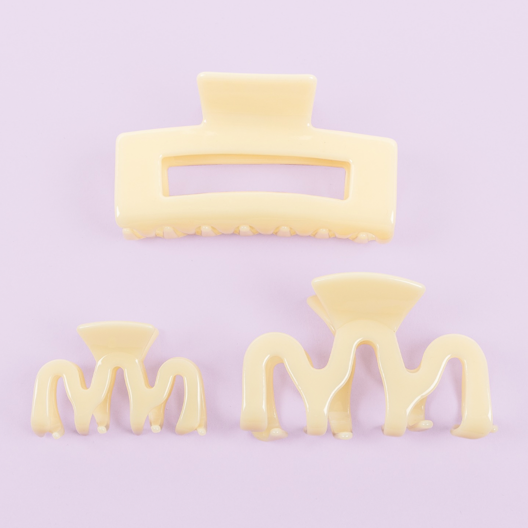 Haarclips- Butter trio