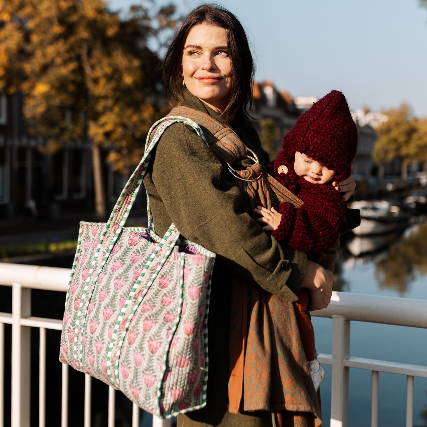 Tote Bag - Groen - Lila - Rits - No.7