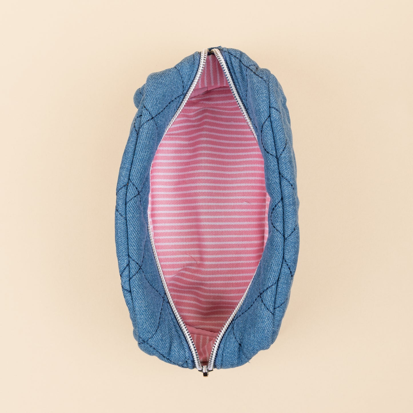 Recycelt - Toilettenbeutel Set - Jeans - Pink