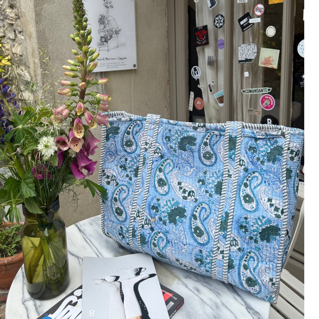 Tote Bag - Licht blauw - Grijs - No.7