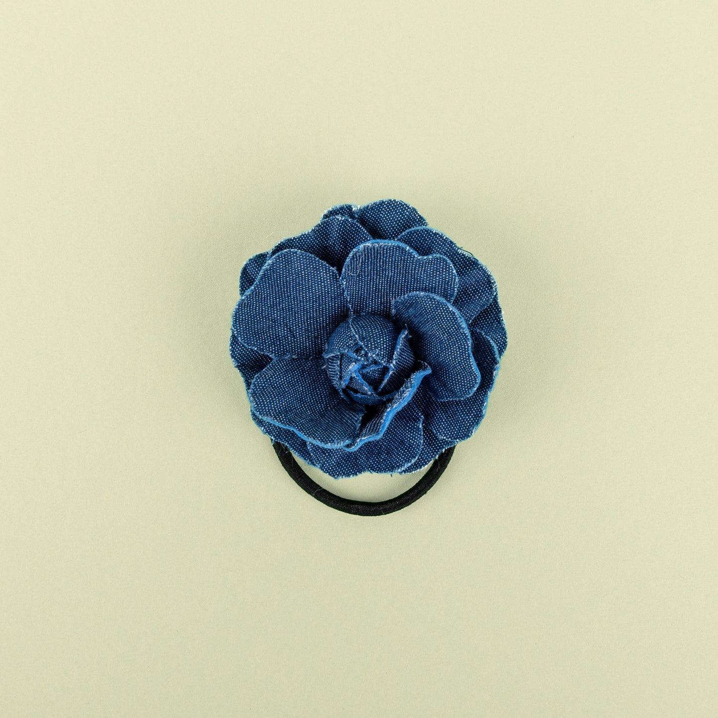Rose élastique en denim