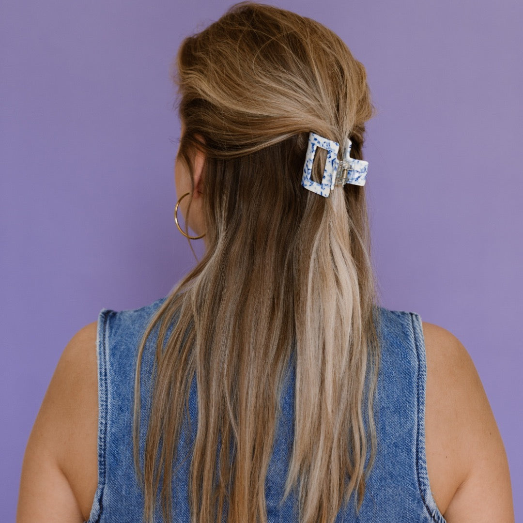 Hair clip Delft Blue-medium