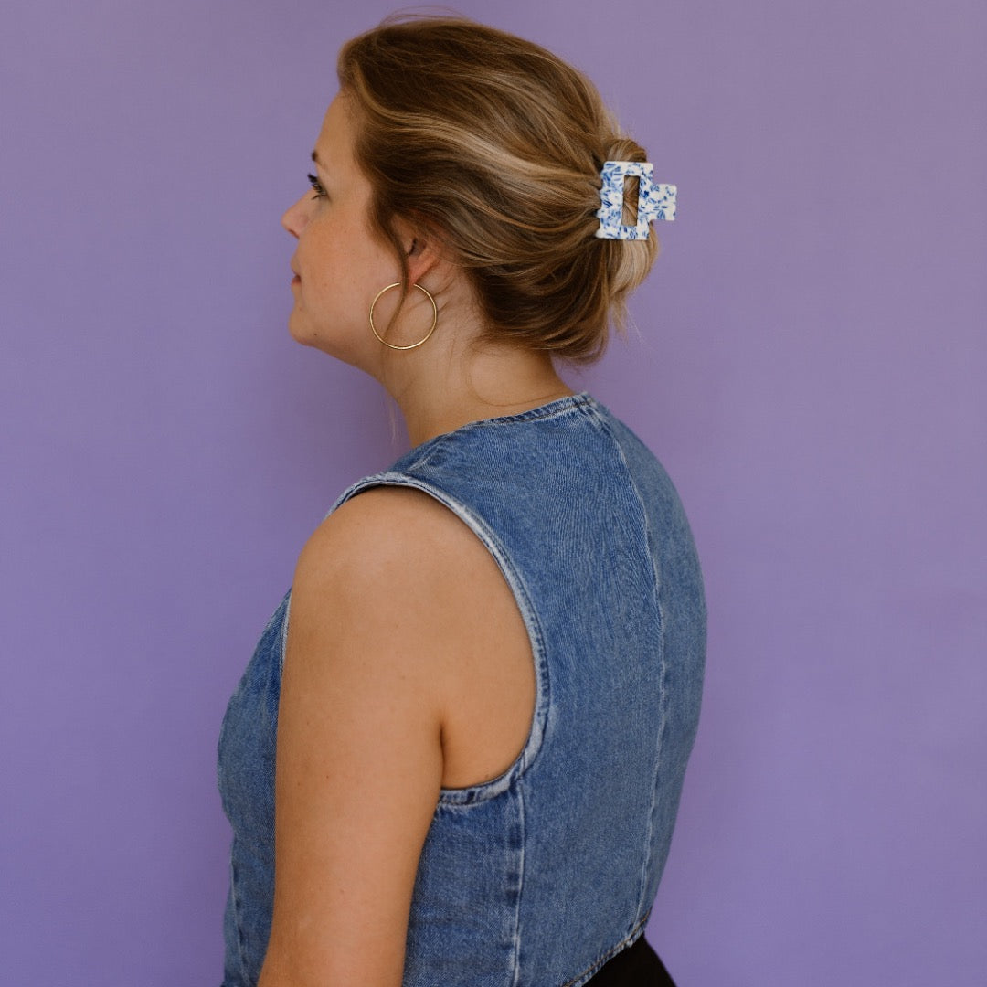 Hair clip Delft Blue-medium