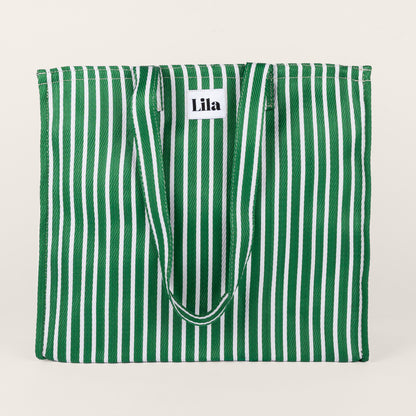 Recycled Nylon Tote - Green Stripe