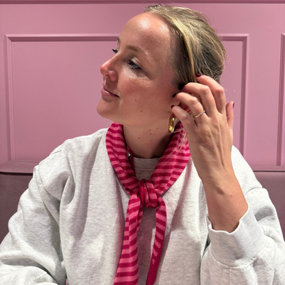 Triangle Sjaal - Roze streep - Klein