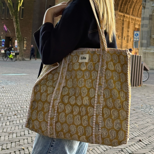 Tote bag - Paisley - Rits- inclusief toilettas -No.1