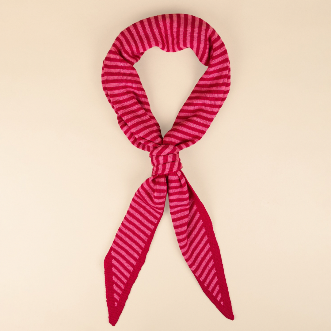 Dreieckstuch – Rosa gestreift – Groß