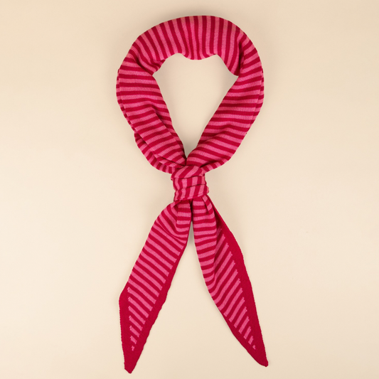 Triangle Scarf - Pink stripe - Large