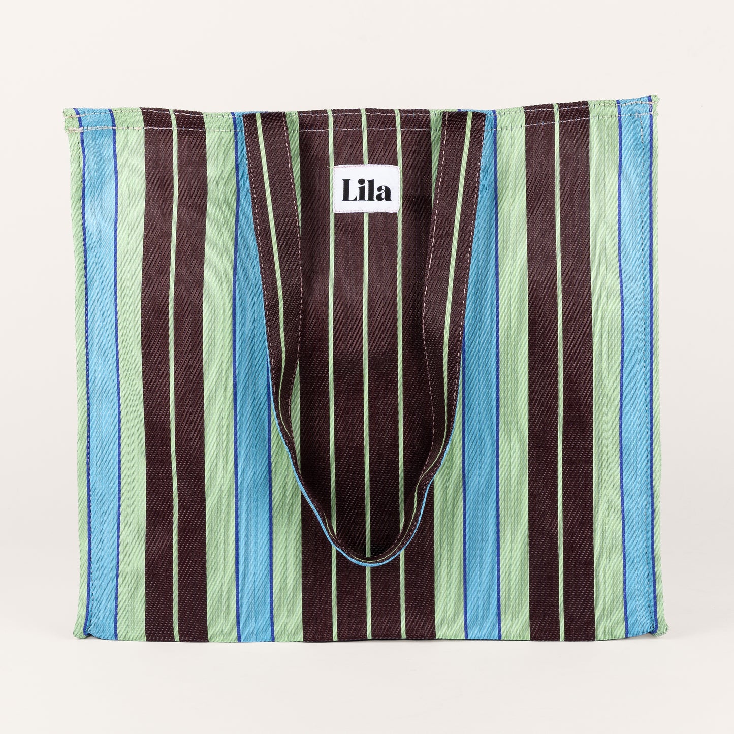 Recycled Nylon Tote - Triple Espresso Stripe