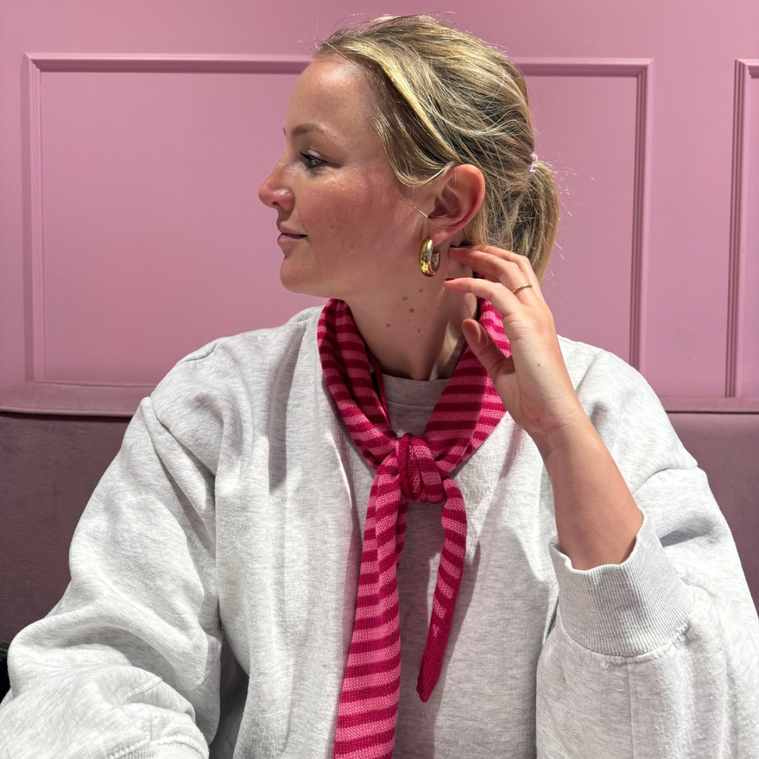 Triangle Sjaal - Roze streep - Klein