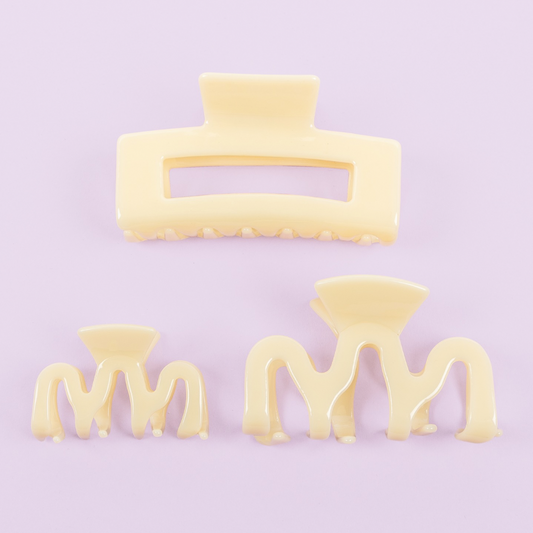 Haarclips- Butter trio