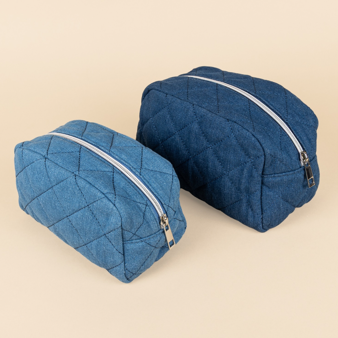 Recycled - toilet bag set - Jeans - Blue