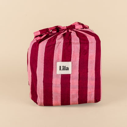 Organized Tote - Burgundy - Stripe - No.1