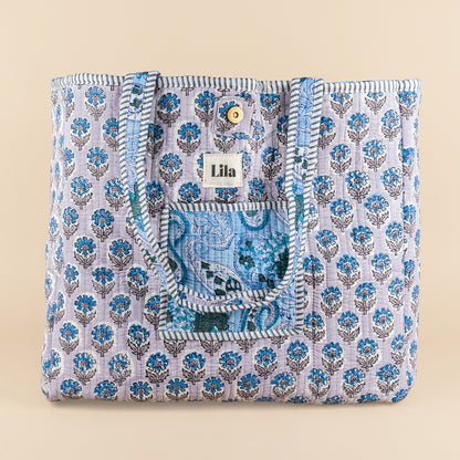 Tote Bag - Bleu clair - Gris - No.21