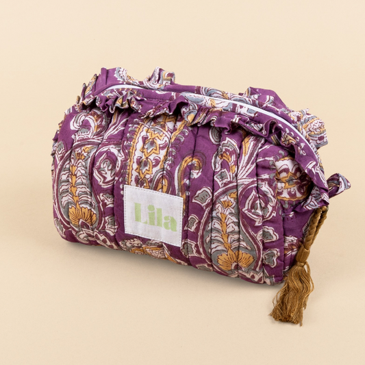 Toilettas - Paisley - Ruffel - Paars - Klein